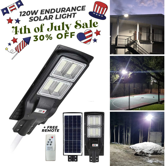 120W Outdoor Solar Light (New Design - 12000 Lumen) - Endurance Lights